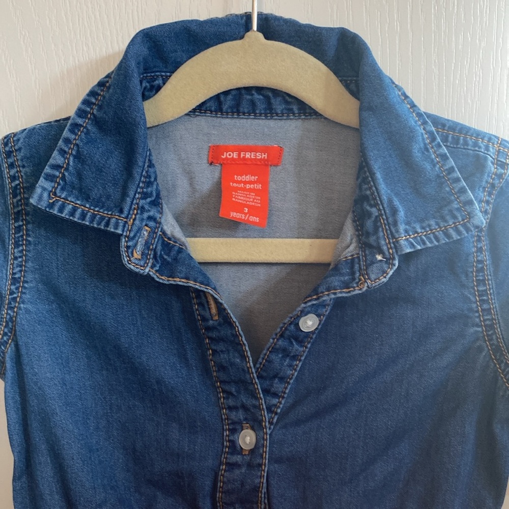 3 for 15 Joe Fresh Denim dress - Picture 5 of 6
